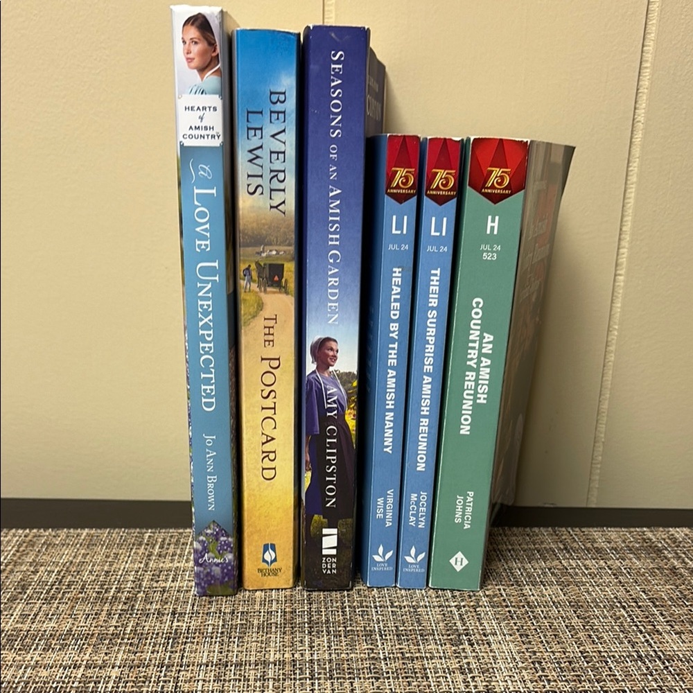 Amish Romance Book Set with Blue, Purple, and Green Covers